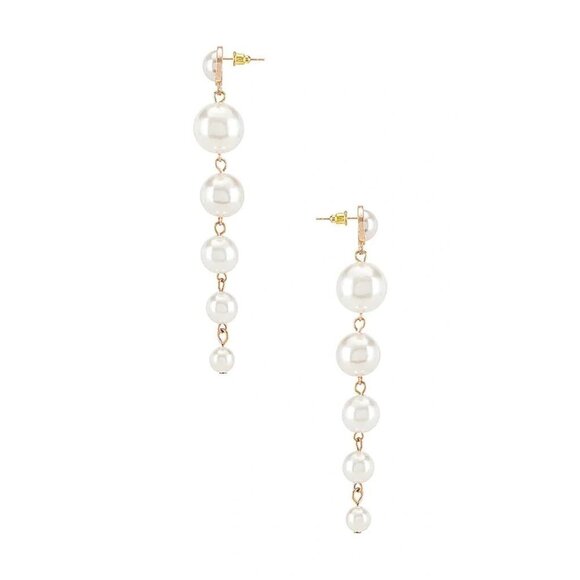 SHASHI Pearl Drop Earrings Gold & Pearl Womens Size OS - Picture 2 of 7